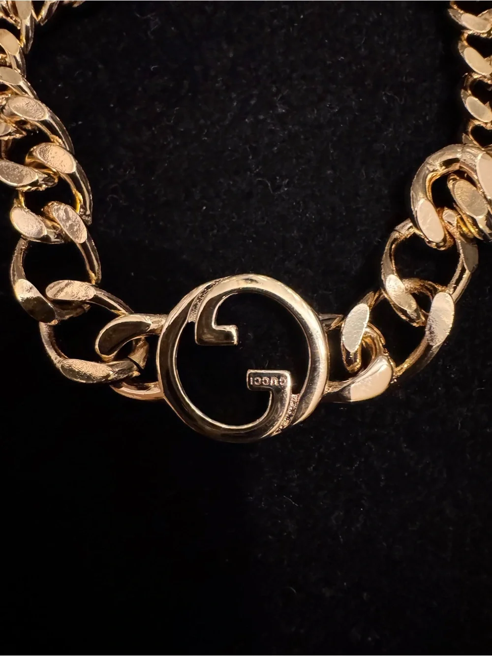 Gucci Gold Chain Marmont Medallion Interlocking Bracelet